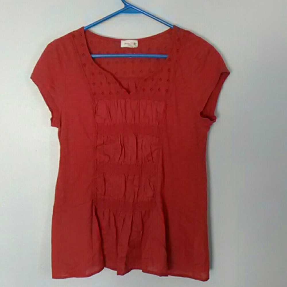 Anthropologie burnt orange top
